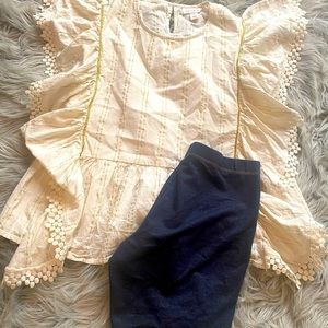 Cat & Jack flowy butterfly sleeve top w/ shorts